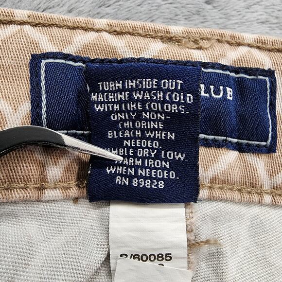 Charter Club Jeans Womens 10 Tan White Geometric Lexington Straight Leg Stretch - Picture 7 of 13